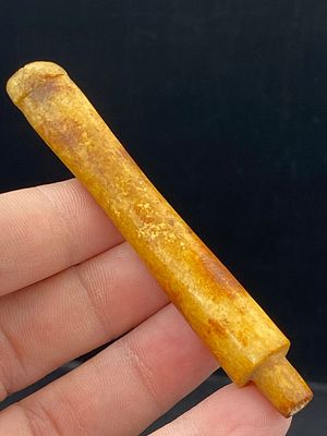Artifact, Rock, History, Collectible, Tool,. Artifact: Pipe Mouthpiece Bone Alaska 1800s