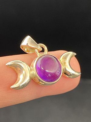 Rock, Crystal, Natural, Jewelry, Pendant, Sterling. Amethyst Sterling Silver Pendant