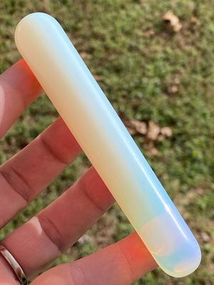 Rock, Crystal, Natural, Decor, Collectible, Carving, Wand, Massage. Massage Wand Opalite