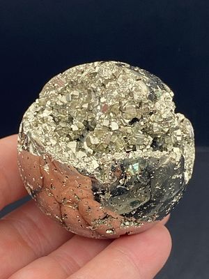 Rock, Crystal, Natural, Decor, Collectible, Carving, Sphere. Pyrite Sphere with Open Crystal 