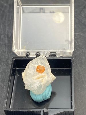 Rock, Crystal, Natural, Collectible, Mineral, Specimen. Spessartite Garnet on Quartz California 