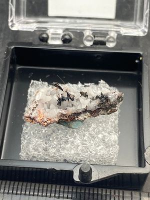 Rock, Crystal, Natural, Collectible, Mineral, Specimen. Copper on Calcite Arizona C Hall Collection