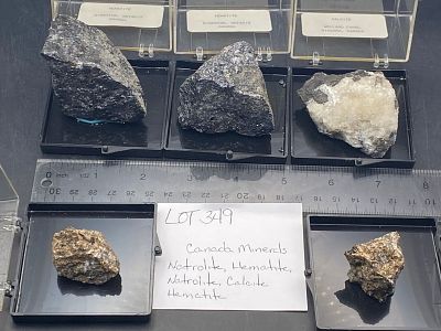 Rock, Crystal, Natural, Collectible, Mineral, Specimen. Canada Minerals: Natrolite, Hematite 