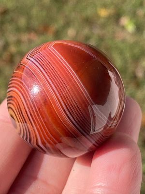 Rock, Crystal, Natural, Decor, Collectible, Carving, Sphere. Sardonyx Agate Sphere 1.2"
