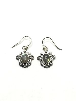 Sterling silver earrings. Sterling earrings with labradorite gems. 4.26 grams total weight.