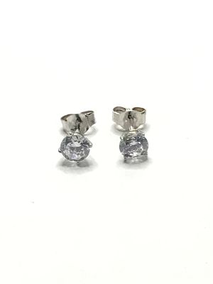 Sterling silver earrings. Sterling stud earrings with clear gemstones. 0.95 grams total weight.