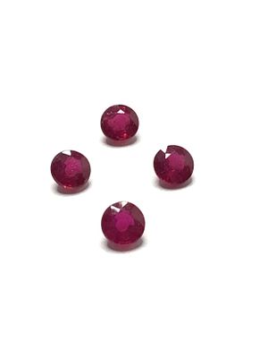 Ruby gemstones. Round cut rubies. 5.05 carats total.