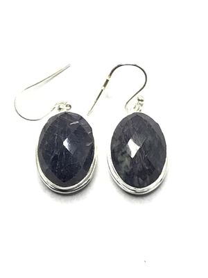 Sterling silver earrings. Sterling earrings with lapis gemstones. 13.49 grams total weight.