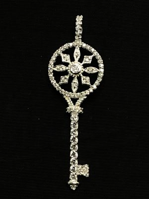 Sterling silver pendant. Sterling pendant with multiple clear gemstones. 3.80 grams total weight.