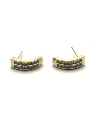 10k gold earrings. 10k yellow gold earrings with diamonds. 2.46 grams total weight. No backs
