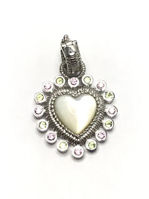 Sterling silver pendant. Sterling pendant with moonstone and various colored gemstones. 9.46 
