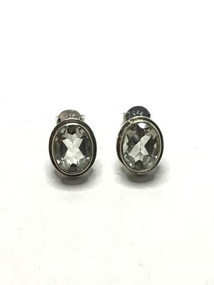 Sterling silver earrings. Sterling earrings with prasiolite gemstones. 2.96 grams total weight.