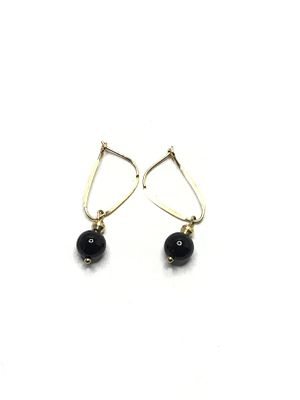 10k gold earrings. 10k yellow gold earrings with onyx stones. 1.06 grams total weight.