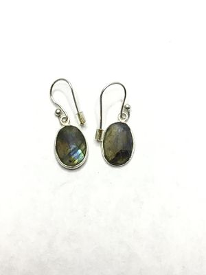 Sterling silver earrings. Sterling earrings with labradorite gemstones. 2.81 grams total weight.