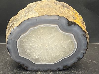 Geode, Rock, Crystal, Natural, Collectible, Slice,. Agate Geode Slice Brazil 1.7k