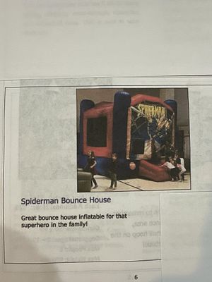 Bouncer Spiderman. 2012 | Mfr. Cutting Edge | SN PS 003 | L 15 W15 H13 | Comes with a blower