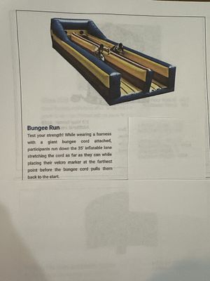 Bungee Run - Attached. 2012 | Mfr. Cutting Edge | SN PS 011 | L32 W10 H 7 | Comes with a blower
