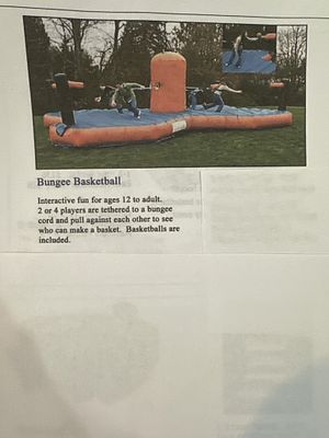 Bungee Basketball. 2013 | Mfr. Cutting Edge | SN 2249 | L20 W20 H7 | Comes with a blower