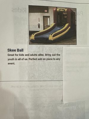 Skeeball. 2012 | Mfr. Cutting Edge | SN PS 044 | L12 W4 H8 | Comes with a blower