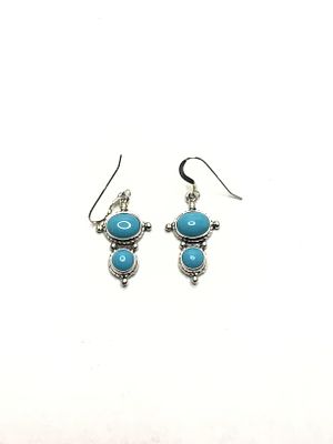Navajo handmade earrings. Sterling silver earrings with turquoise stones. 4.76 grams total 