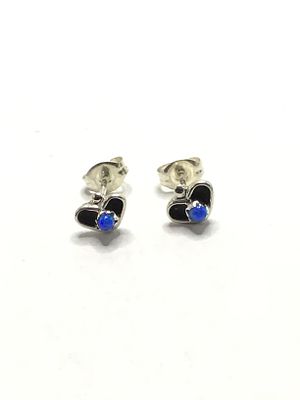 Zuni handmade earrings. Sterling silver earrings with turquoise stones. 0.74 grams total weight. 