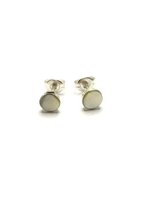 Zuni handmade earrings. Sterling silver earrings with mother of pearl. 0.65 grams total weight. 