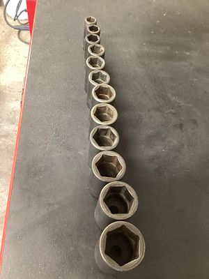 Snap on half inch SAE deep well impact sockets