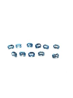 Blue topaz gemstones. Oval cut blue topazes. 10.50 carats total.