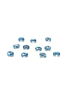 Blue topaz gemstones. Oval cut blue topaz gemstones. 10.45 carats total.