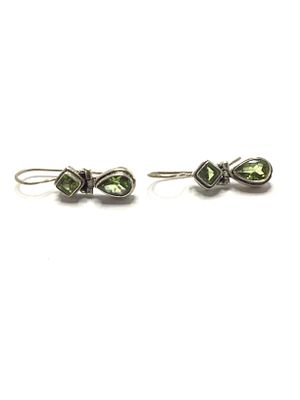 Sterling silver earrings. Sterling earrings with peridot gemstones. 4.13 grams total weight.