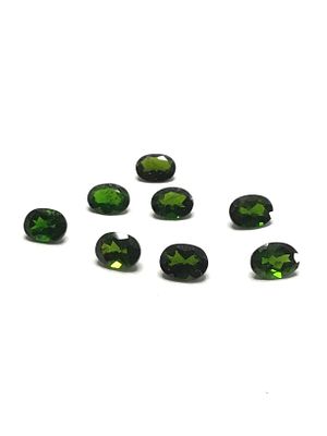 Chrome Diopside gemstones. Oval cut chrome diopsides. 10.35 carats total.