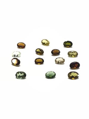 Tourmaline gemstones. Various colored oval cut tourmalines. 10.0 carats total