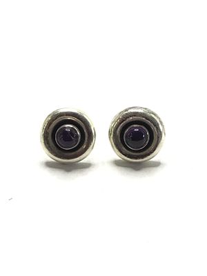 Sterling silver earrings. Sterling earrings with amethyst gemstones. 3.27 grams total weight.