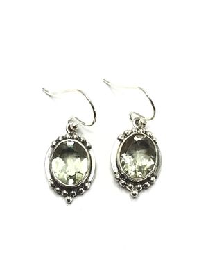 Sterling silver earrings. Sterling earrings with prasiolite gemstones. 5.82 grams total weight.