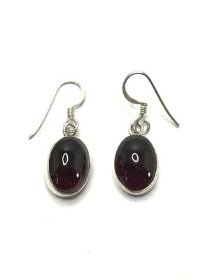 Sterling silver earrings. Sterling earrings with red garnet gemstones. 4.96 grams total weight.