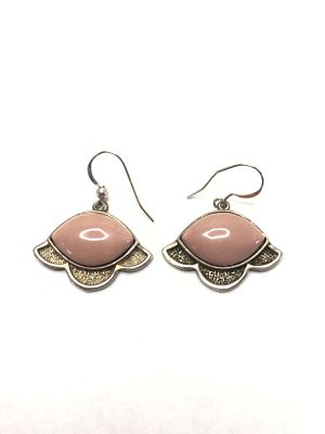Sterling silver earrings. Sterling earrings with rose colored stones. 9.52 grams total weight.