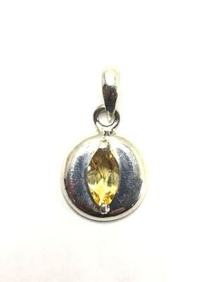Sterling silver pendant. Sterling pendant with citrine gemstone. 6.68 grams total weight.
