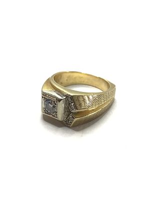 14k gold ring. 14k tested yellow gold ring with diamond gemstones. Approximately 0.50 carats. 