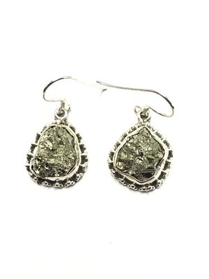 Sterling silver earrings. Sterling earrings with faux nuggets. 10.03 grams total weight.