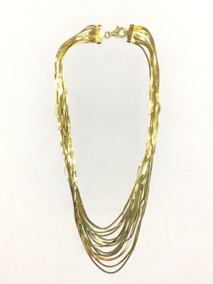 Sterling silver necklace. Gold colored multi strand sterling necklace. 18.83 grams total weight. 