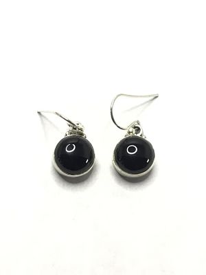 Sterling silver earrings. Sterling earrings with onyx stones. 4.25 grams total weight.