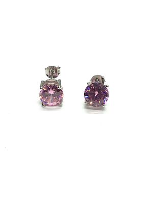 Sterling silver earrings. Sterling earrings with pink gemstones. 3.07 grams total weight.