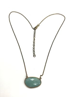 Sterling silver necklace with pendant. Sterling necklace with pendant featuring chalcedony 