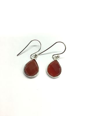 Sterling silver earrings. Sterling earrings with red garnet gemstones. 2.58 grams total weight.