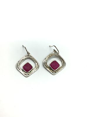 Sterling silver earrings. Sterling earrings with spinel gemstones. 5.55 grams total weight.