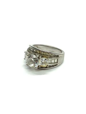 Sterling silver earrings. Sterling earrings with CZ gemstones. 8.75 grams total weight. Size 8.