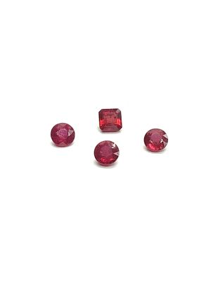 Ruby gemstones. Various cut rubies. 5.30 carats total.