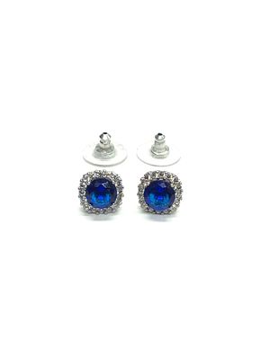 Sterling silver earrings. Sterling earrings with blue gemstones. 2.63 grams total weight.