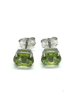 Sterling silver earrings. Sterling earrings with peridot gemstones. 2.45 grams total weight.