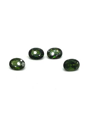 Chrome diopside gemstones. Oval cut chrome diopsides. 5.20 carats total.